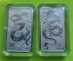 Perth Mint Lunar Dragon en Snake - 2 oz zilver, Verzenden, Zilver