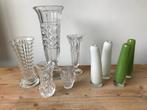 Meerdere vazen: kristal en vaasjes van Henry Dean, Huis en Inrichting, Woonaccessoires | Vazen, Minder dan 50 cm, Glas, Ophalen of Verzenden