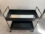 Zwarte Barwagen / Serveerwagen met 2 Niveaus, Ophalen, N.v.t., N.v.t., Zo goed als nieuw
