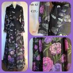 217. Vintage jurk mt 42, Kleding | Dames, Verzenden, Zwart, Vintage kleertjes, Maat 42/44 (L)