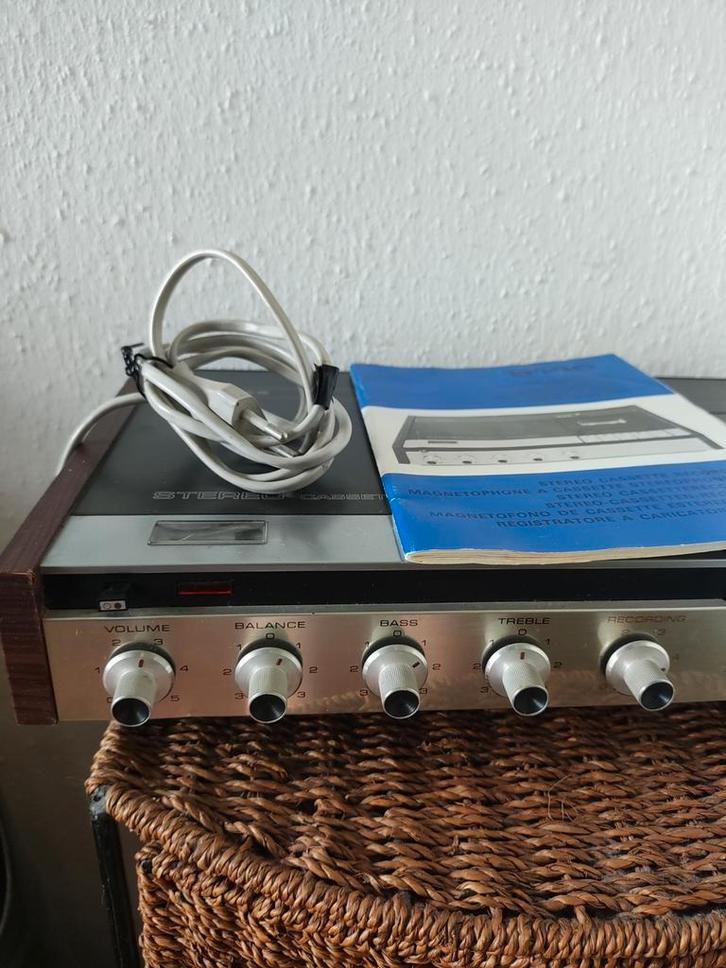 Erres 9146 cassettedeck met hout + gebruiksaanwijzing, Audio, Tv en Foto, Cassettedecks, Verzenden