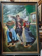 Klassiek olieverf schilderij watersnoodramp zeeland, Antiek en Kunst, Ophalen of Verzenden