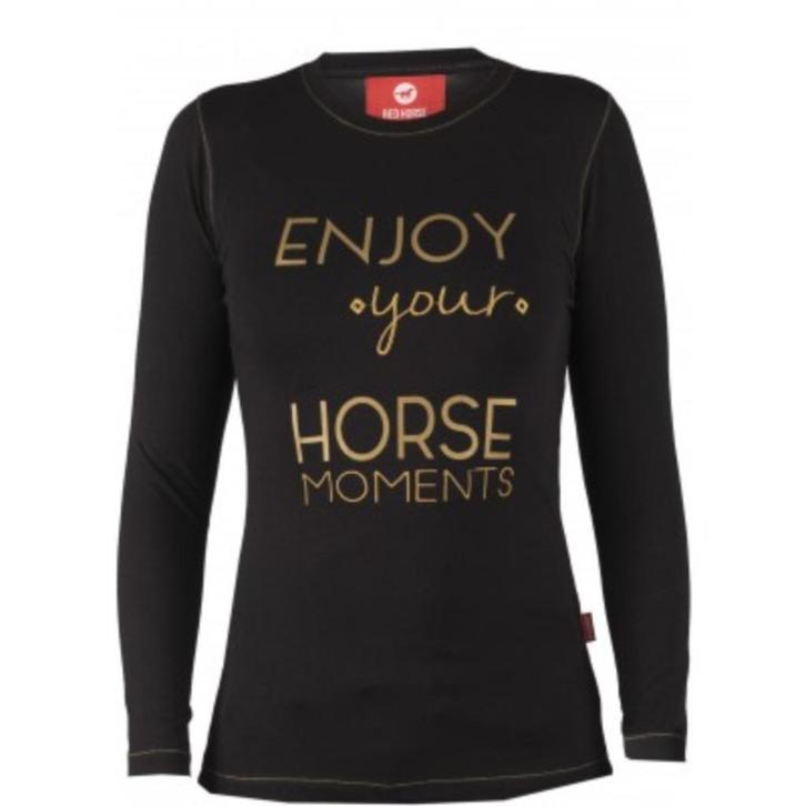 Zwart badstoffen Red Horse Ferro shirt maat XS, Dieren en Toebehoren, Paardrijkleding, Nieuw, Dames, Kinderen, Bovenkleding, Dressuur