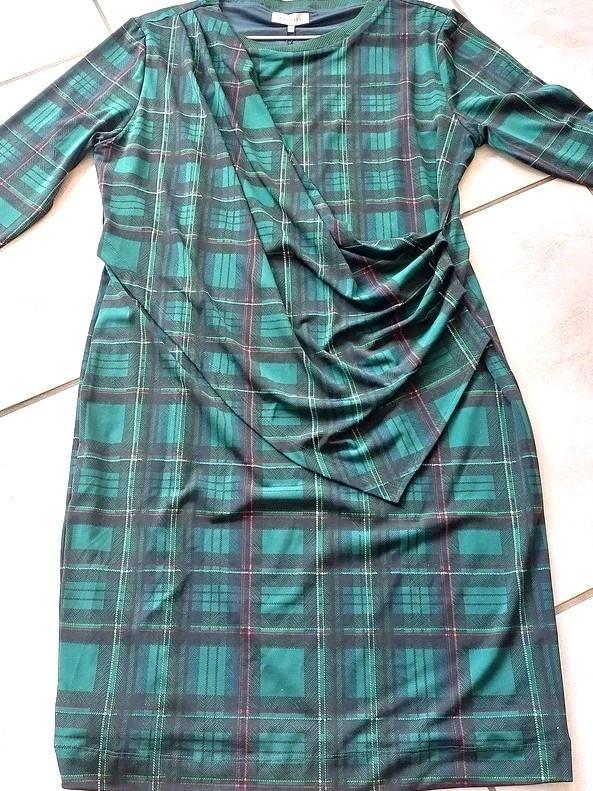 👗Promiss Djazz jurk in Schotse ruit (44), Kleding | Dames, Jurken, Zo goed als nieuw, Maat 42/44 (L), Groen, Knielengte, Ophalen of Verzenden