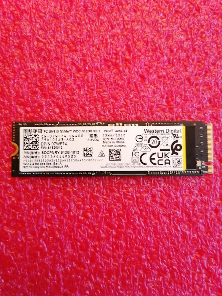 Western Digital SN810 512GB NVMe M2 SSD Gen 4x4!, Computers en Software, Harde schijven, Zo goed als nieuw, Server, Intern, SSD