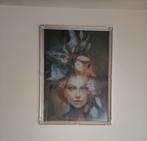 Vrouw bloemen schilderij, Ophalen, 50 tot 75 cm, Nieuw, Schilderij