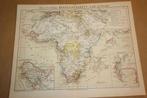 Antieke kaart - Afrika Staatkundig - Circa 1885 !!, Boeken, Atlassen en Landkaarten, Gelezen, Ophalen of Verzenden, Landkaart