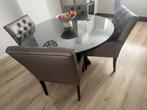 Eetkamerset met 4 stoelen, Huis en Inrichting, Complete eetkamers, Ophalen, Zo goed als nieuw, Chique, hotel, brocante, Erik kuster