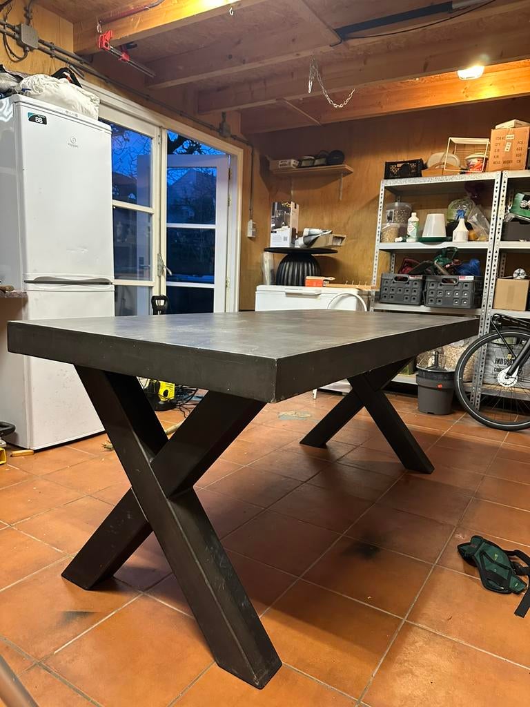 Stoere betonlook eettafel, Huis en Inrichting, Tafels | Eettafels, Ophalen, Overige materialen, Gebruikt, Betonlook
