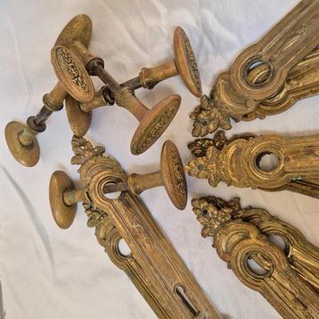 4 sets Antieke monumentale klinken / herenhuis deurklinken beschikbaar voor biedingen
