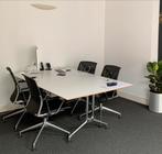 Vitra Adhoc tafel en Vitra Meda stoelen, Ophalen, Gebruikt, 100 tot 150 cm, 200 cm of meer