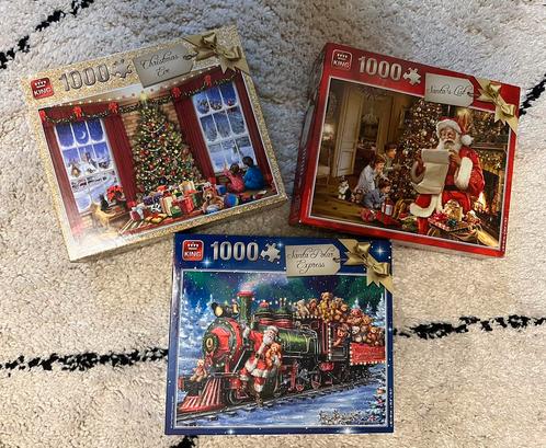 Diverse kerstpuzzels King 1000 stukjes, Hobby en Vrije tijd, Denksport en Puzzels, Zo goed als nieuw, Legpuzzel, 500 t/m 1500 stukjes