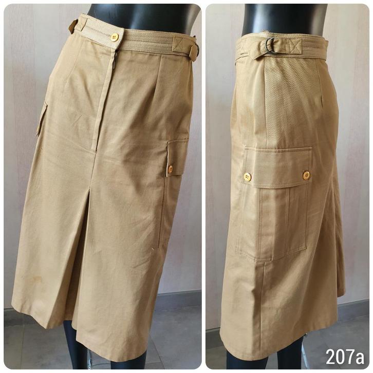 Stevige cargorok mt 36 - najaar en winter, Kleding | Dames, Rokken, Zo goed als nieuw, Maat 36 (S), Beige, Onder de knie, Ophalen of Verzenden