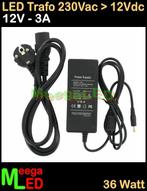 LED Trafo Voeding Adapter Driver - 230V > 12V - 3A = 36W –S2, Ophalen of Verzenden, Nieuw, LEDtrafo