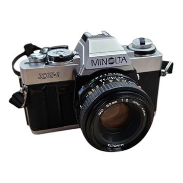 Minolta XG-1 + Minolta MD 50mm 1:2 lens Ananloge Fotocamera beschikbaar voor biedingen