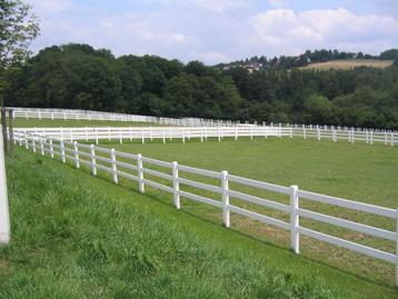 Kunststof paarden omheining PVC wit. Duurzaam en veilig beschikbaar voor biedingen