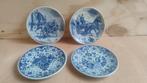 4 delfs blauwe borden, Antiek en Kunst, Antiek | Porselein, Ophalen