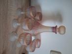 6 stuks Rueven Nouveau Art Glass roze matte en karaf, Antiek en Kunst, Antiek | Servies compleet, Ophalen of Verzenden