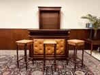 Klassiek Engels Chesterfield Bar met Barkrukken, Ophalen