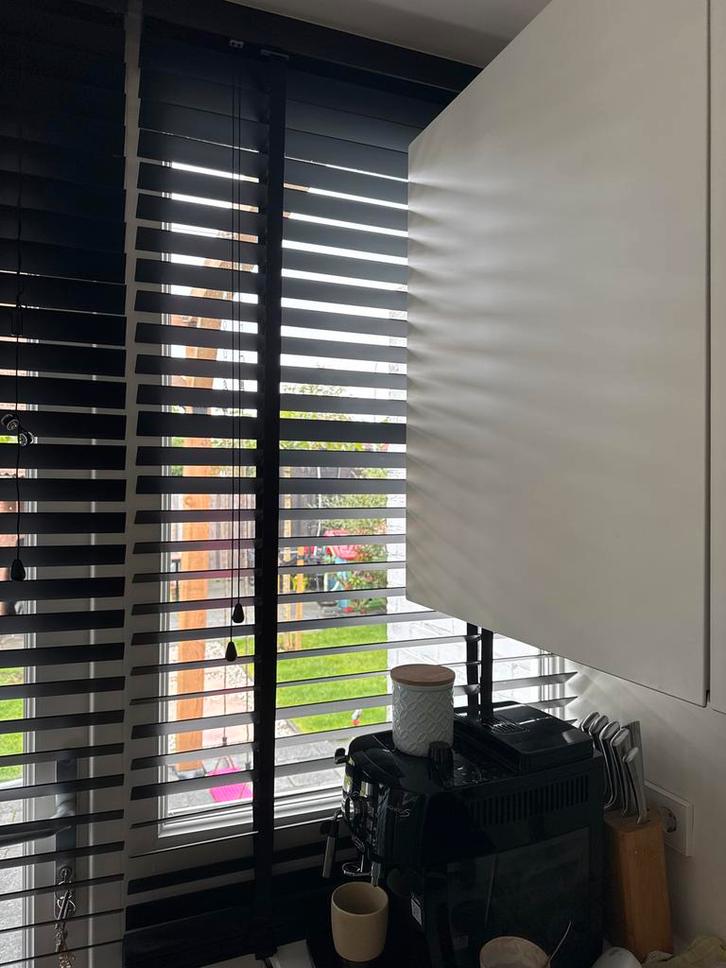 Zwarte houten lamellen 80x180cm, Huis en Inrichting, Stoffering | Gordijnen en Lamellen, Zo goed als nieuw, 150 tot 200 cm, 50 tot 100 cm