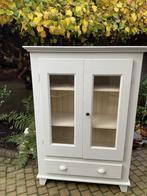 Vintage Kast met Glazen Deuren hoog 140, Ophalen, Gebruikt, 100 tot 150 cm, 50 tot 100 cm