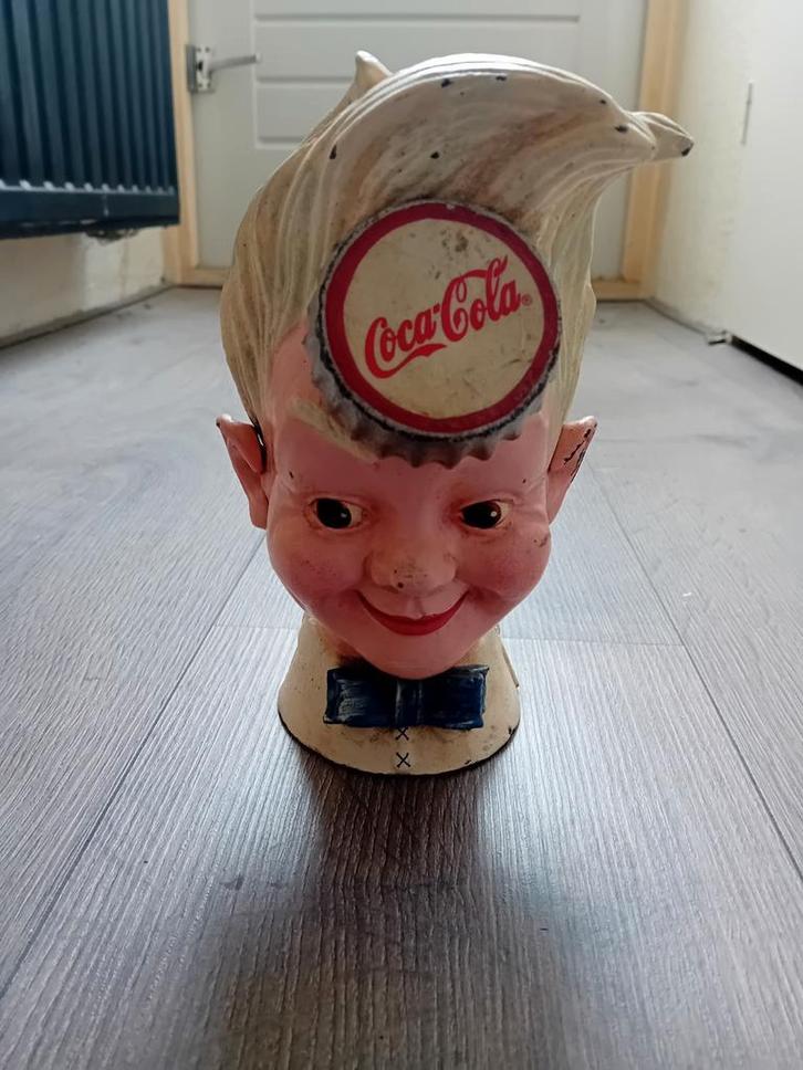 Coca-cola spaarpot vintage gietijzer mancave verzamelobject, Verzamelen, Merken en Reclamevoorwerpen, Gebruikt, Gebruiksvoorwerp