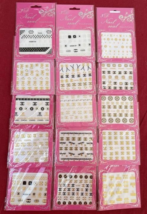15 logo / merk nagelstickers, Sieraden, Tassen en Uiterlijk, Uiterlijk | Cosmetica en Make-up, Nieuw, Toebehoren, Handen en Nagels