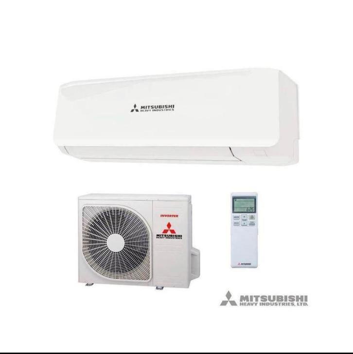 Airco Mitsubishi Heavy. 3,5 kw Aktie 1599,- inc Montage, Witgoed en Apparatuur, Airco's, Nieuw, Wandairco, 100 m³ of groter, 3 snelheden of meer