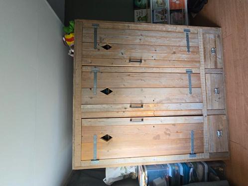 Steigerhout kledingkast, Huis en Inrichting, Kasten | Kledingkasten, Gebruikt, 200 cm of meer, 50 tot 75 cm, Ophalen