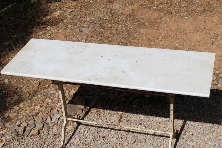 Brocante - Grote marmeren plaat voor (tuin)tafel!, Antiek en Kunst, Curiosa en Brocante, Ophalen