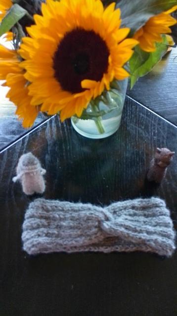 Alpaca hoofdband of oorwarmers grijs handgemaakt beschikbaar voor biedingen