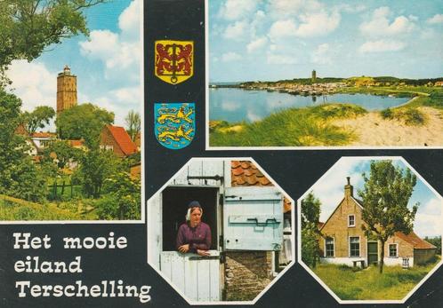 TERSCHELLING West Terschelling Panorama Klederdracht, Verzamelen, Ansichtkaarten | Nederland, Gelopen, Waddeneilanden, 1980 tot heden