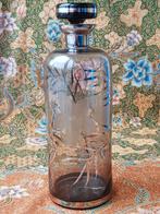 Mooie oude glazen karaf uit Engeland met bloemen 25 cm., Antiek en Kunst, Antiek | Glas en Kristal, Ophalen of Verzenden