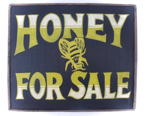 Houten reclamebord Honey for Sale / honing / imker / bijen, Verzamelen, Merken en Reclamevoorwerpen, Nieuw, Reclamebord, Ophalen of Verzenden