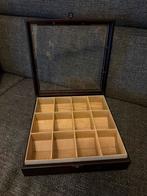 Bredemeijer theedoos bruin 12 vaks vakjes hout bruin, Ophalen of Verzenden, Gebruikt