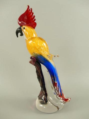Papegaai kleur H.32cm Murano-stijl  beschikbaar voor biedingen