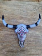 Koe / Buffel schedel met hoorns beschilderd - steen epoxy, Ophalen of Verzenden, Nieuw
