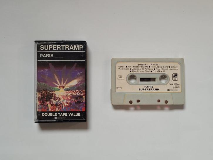 Supertramp – Paris cassette – Classic Pop Rock live album, Cd's en Dvd's, Cassettebandjes, Gebruikt, Origineel, Rock en Metal