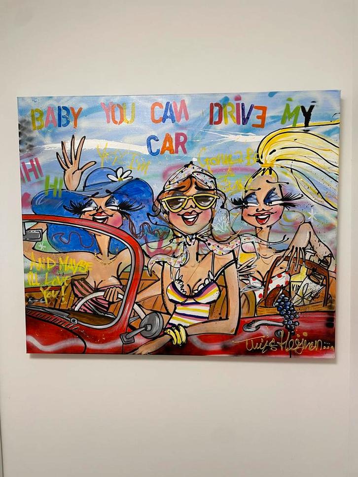 Baby You Can Drive My Car - Thijs Heijnen, Antiek en Kunst, Kunst | Schilderijen | Klassiek, Ophalen of Verzenden