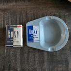 Zeer oud pakje sigaretten Roxy met emaille asbak, Verzamelen, Ophalen of Verzenden, Asbak