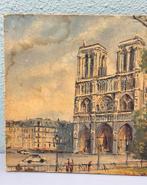 Schilderij Notre Dame Kathedraal Parijs Frankrijk op Hout vt, Antiek en Kunst, Ophalen of Verzenden