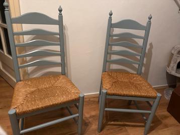 Knopstoelen, blauw-grijs, als nieuw! beschikbaar voor biedingen