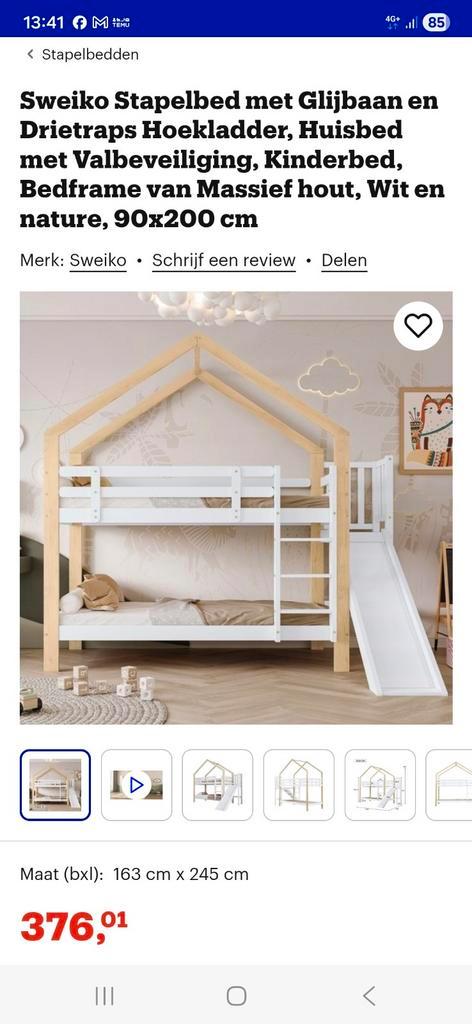 Stapelbed met glijbaan - Leuk en praktisch!, Kinderen en Baby's, Kinderkamer | Stapelbedden en Hoogslapers, Zo goed als nieuw