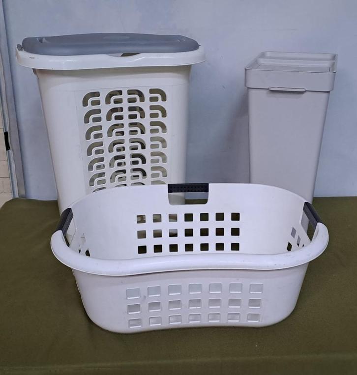 3-delige set wasmanden, Huis en Inrichting, Woonaccessoires | Schalen en Manden, Gebruikt, Mand, Rechthoekig, Kunststof, Ophalen