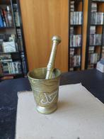 Geel koperen vijzel met stamper, Antiek en Kunst, Antiek | Koper en Brons, Ophalen, Koper