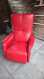 relaxfauteuil, kleur rood, Huis en Inrichting, Ophalen, Gebruikt, 50 tot 75 cm, Leer