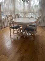 eethoek, 4-persoons, lichteiken, Huis en Inrichting, Tafels | Eettafels, Ophalen, Gebruikt, 100 tot 150 cm, Eikenhout