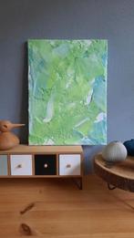Groen, turquoise abstract schilderij, Antiek en Kunst, Ophalen of Verzenden
