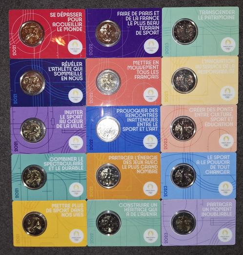 2 Euro Coincards Frankrijk 2021, 2022 & 2023 "Olympic Games", Postzegels en Munten, Munten | Europa | Euromunten, 2 euro, Frankrijk