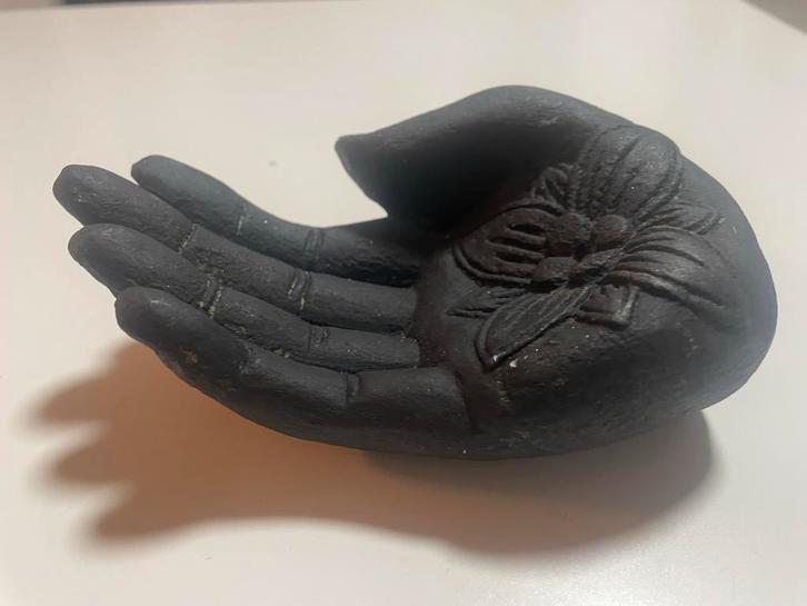 Handvormige decoratieve schaal zwart, Huis en Inrichting, Woonaccessoires | Schalen en Manden, Ophalen of Verzenden